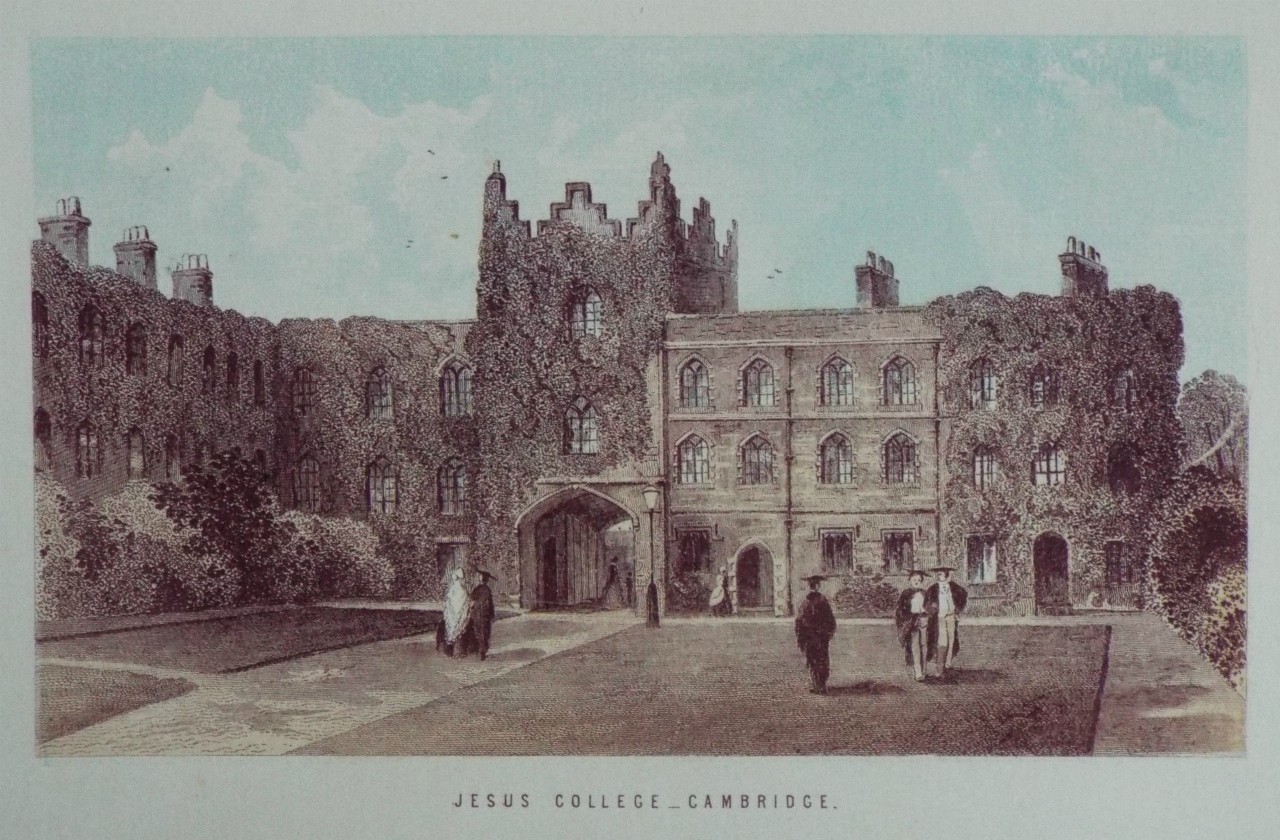 Chromo-lithograph - Jesus College - Cambridge.