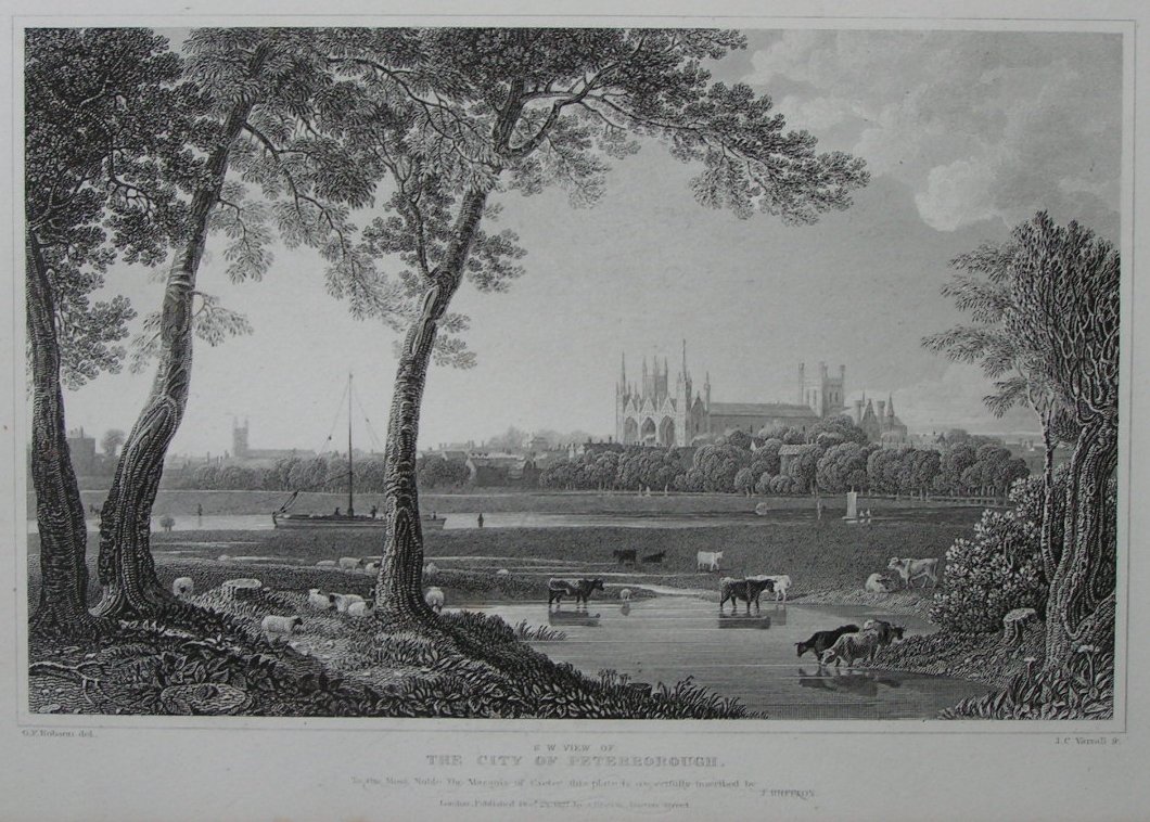 Print - S.W. View of the City of Peterborough - Varrall