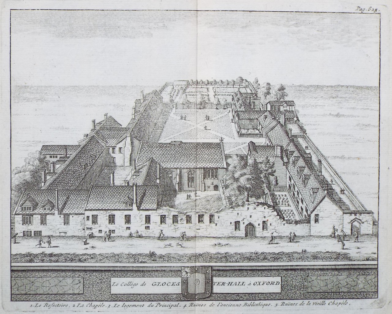 Print - Le College de Glocester-Hall a Oxford.