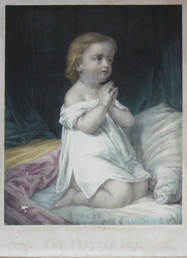 Lithograph - The Praying Boy (Der betende Knabe)