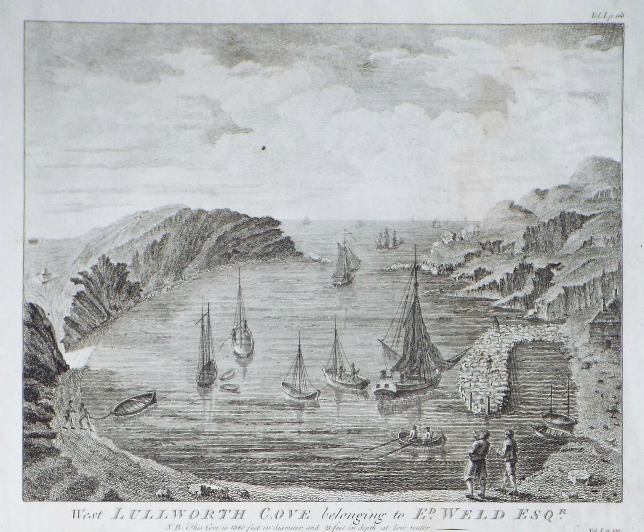 Print - West Lulworth Cove belonging to T. Weld Esqr.