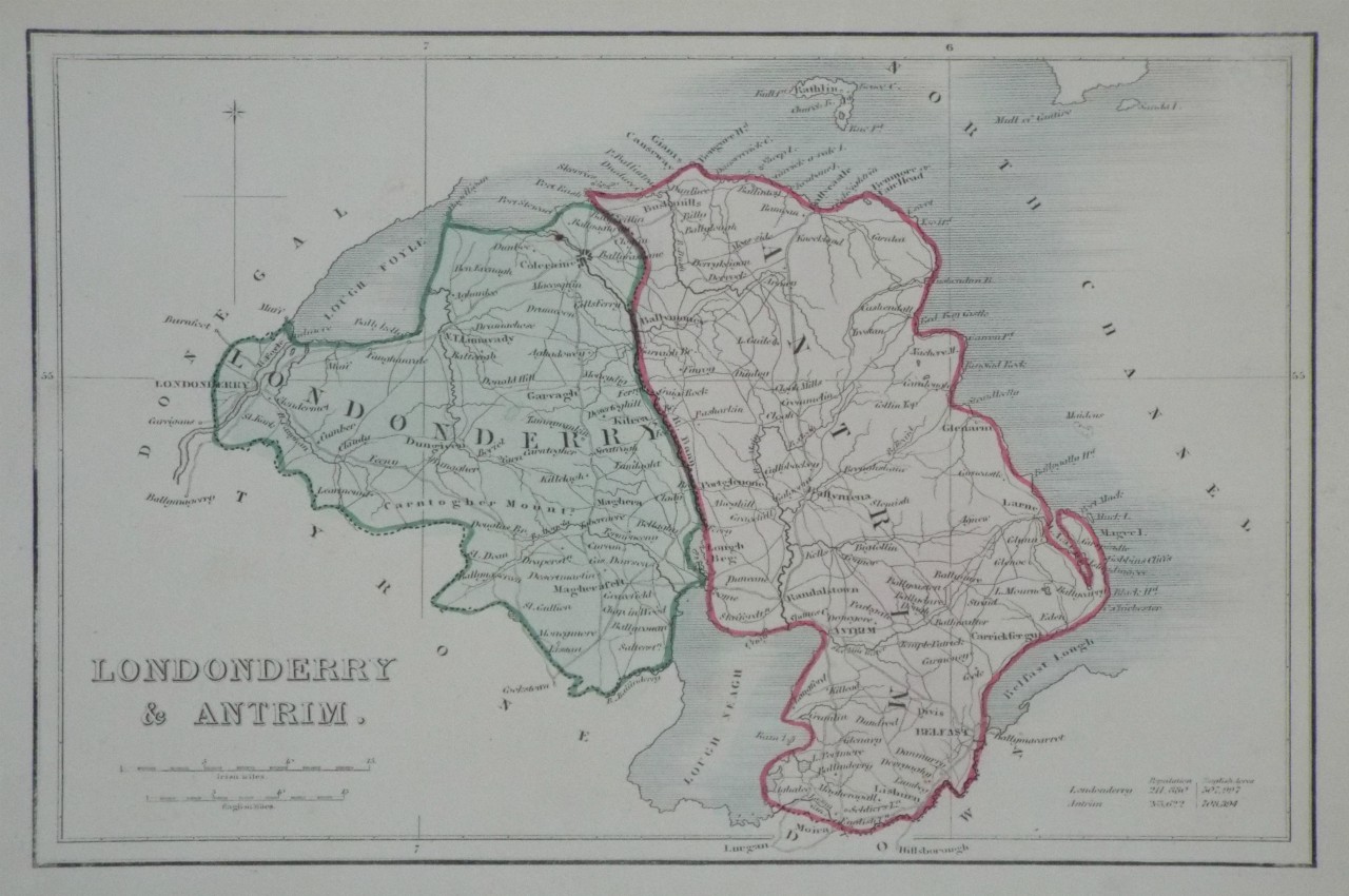 Map of Londonderry and Antrim