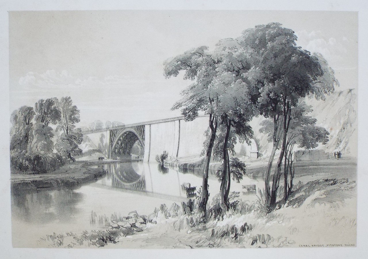 Lithograph - Canal Bridge, Pitstone, Bucks - Bourne
