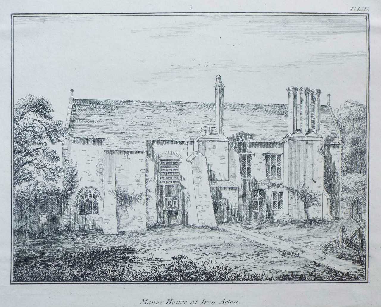 Etching with aquatint - Manor House at Iron Acton.