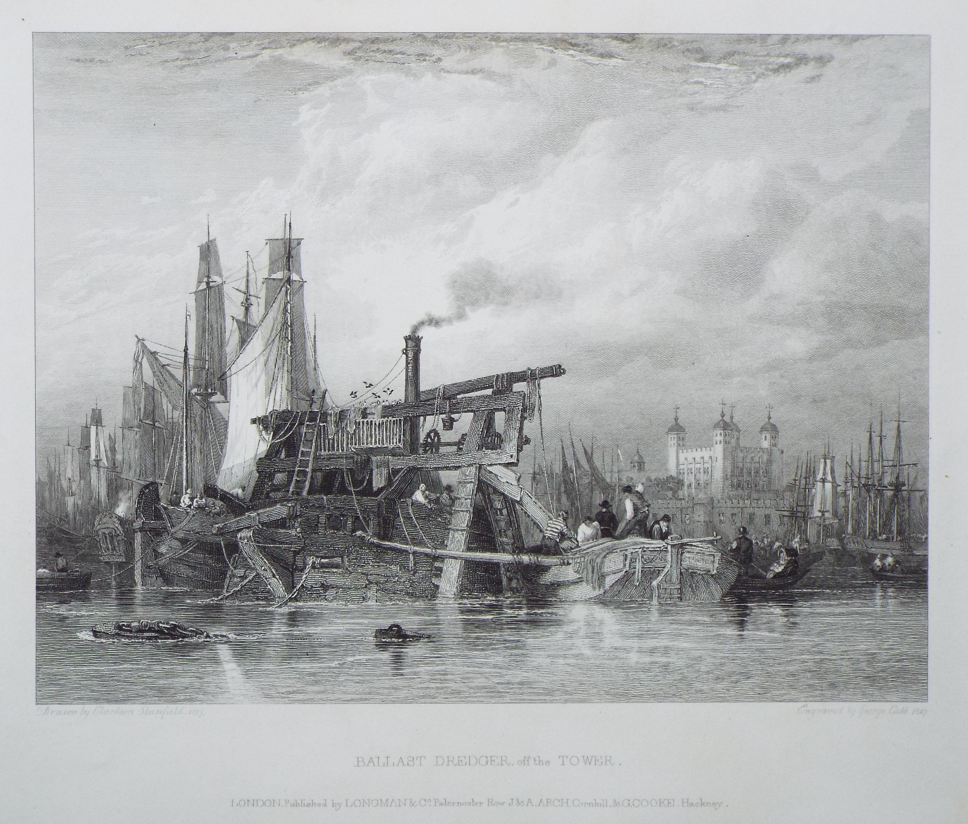 Print - Ballast Dredger off the Tower - Cooke