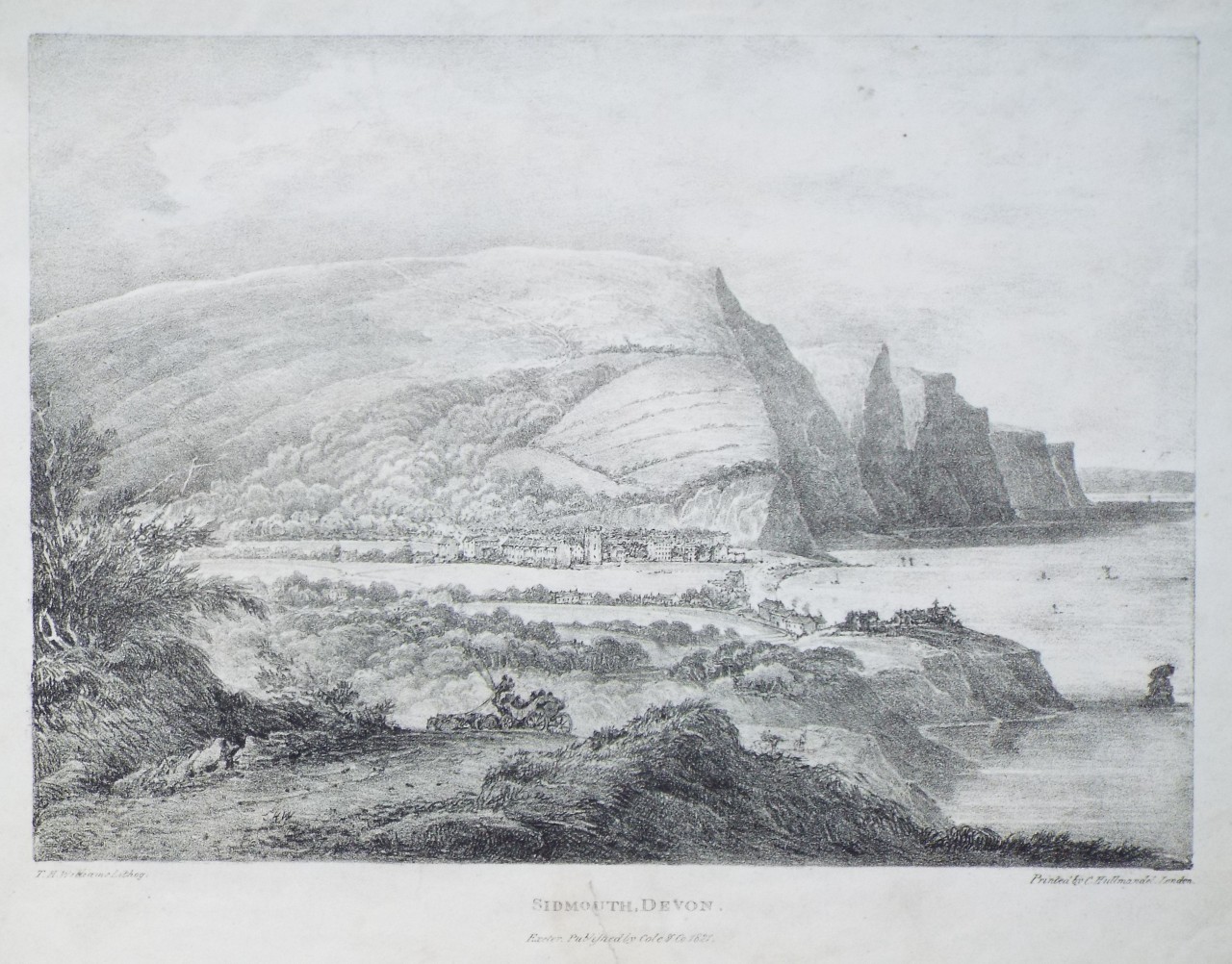 Lithograph - Sidmouth, Devon.