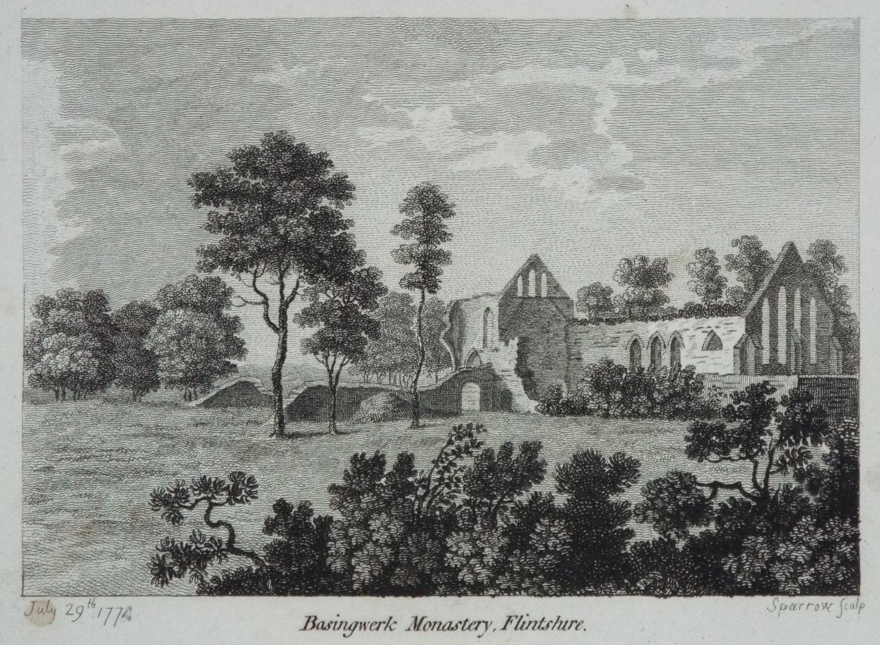 Print - Basingwerk Monastery, Flintshire. - 