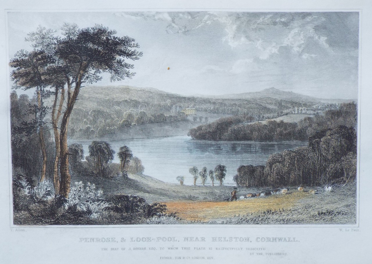 Print - Penrose, & Looe-Pool, near Helston, Cornwall. - Le