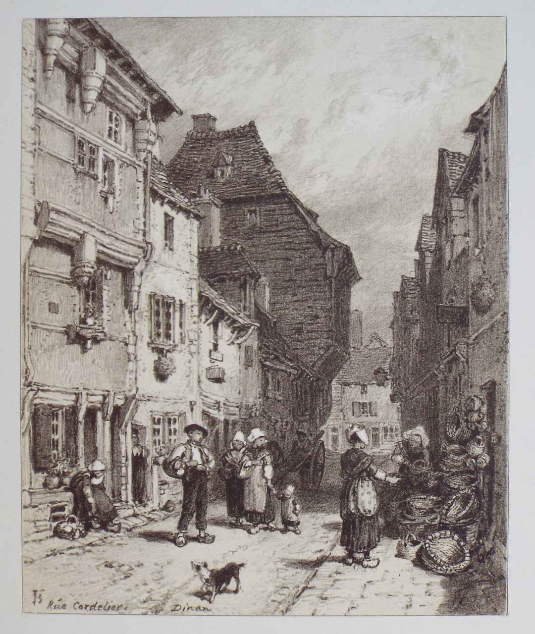 Lithograph - Rue des Cordeliers. - Foster