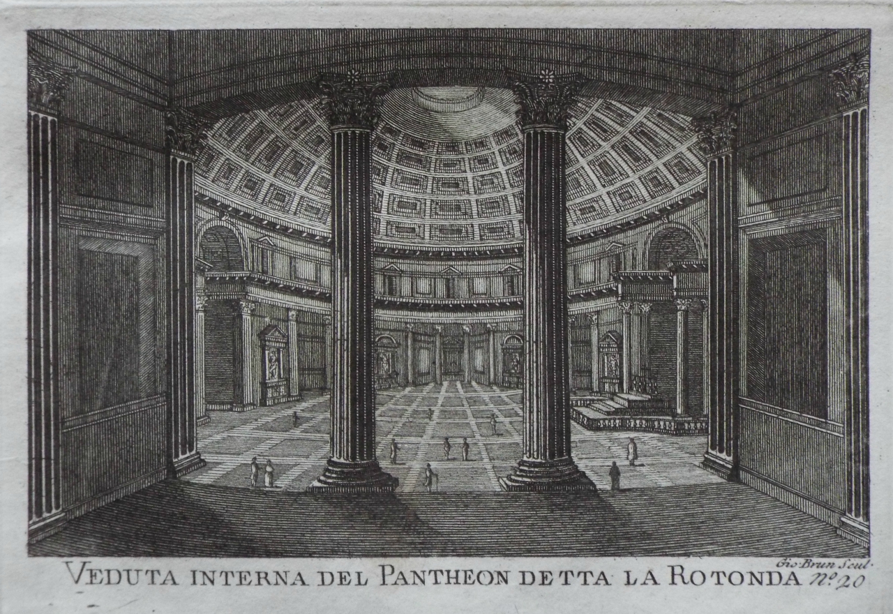 Print - Veduta interna del Pantheon detta la Rotonda - Brun