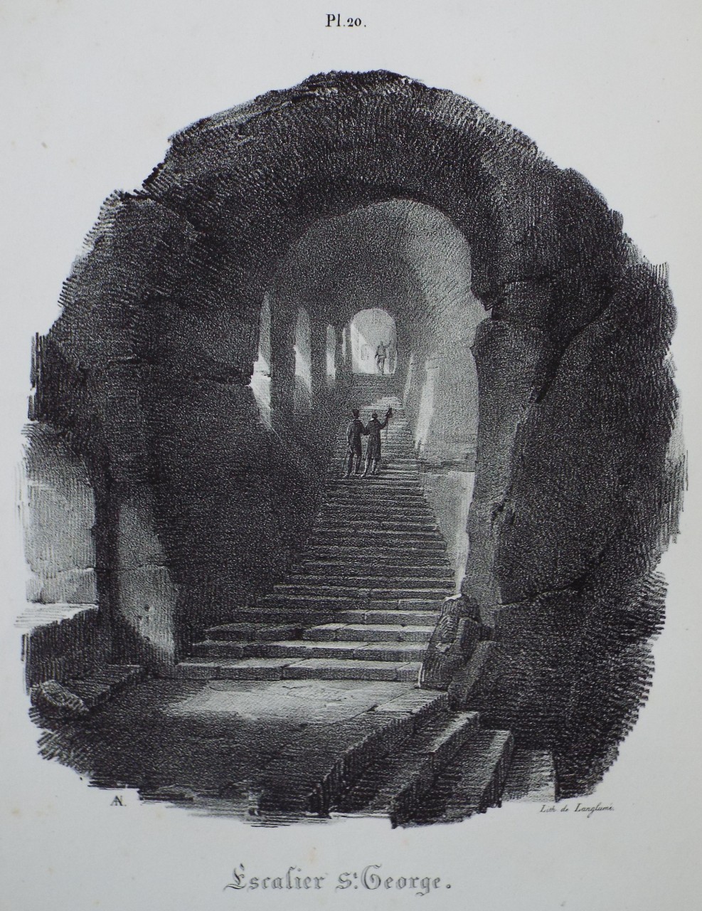Lithograph - L'Escalier St. George.