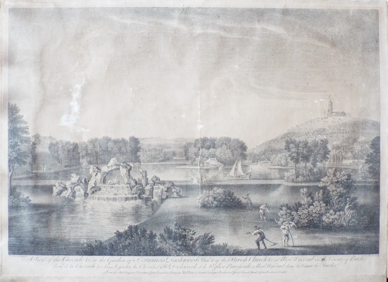 Print - A View of the Cascade &c in the Garden of Sir Francis Dashwood Bart., of the Parish Church &c at West Wycomb in the County of Bucks - Woollett