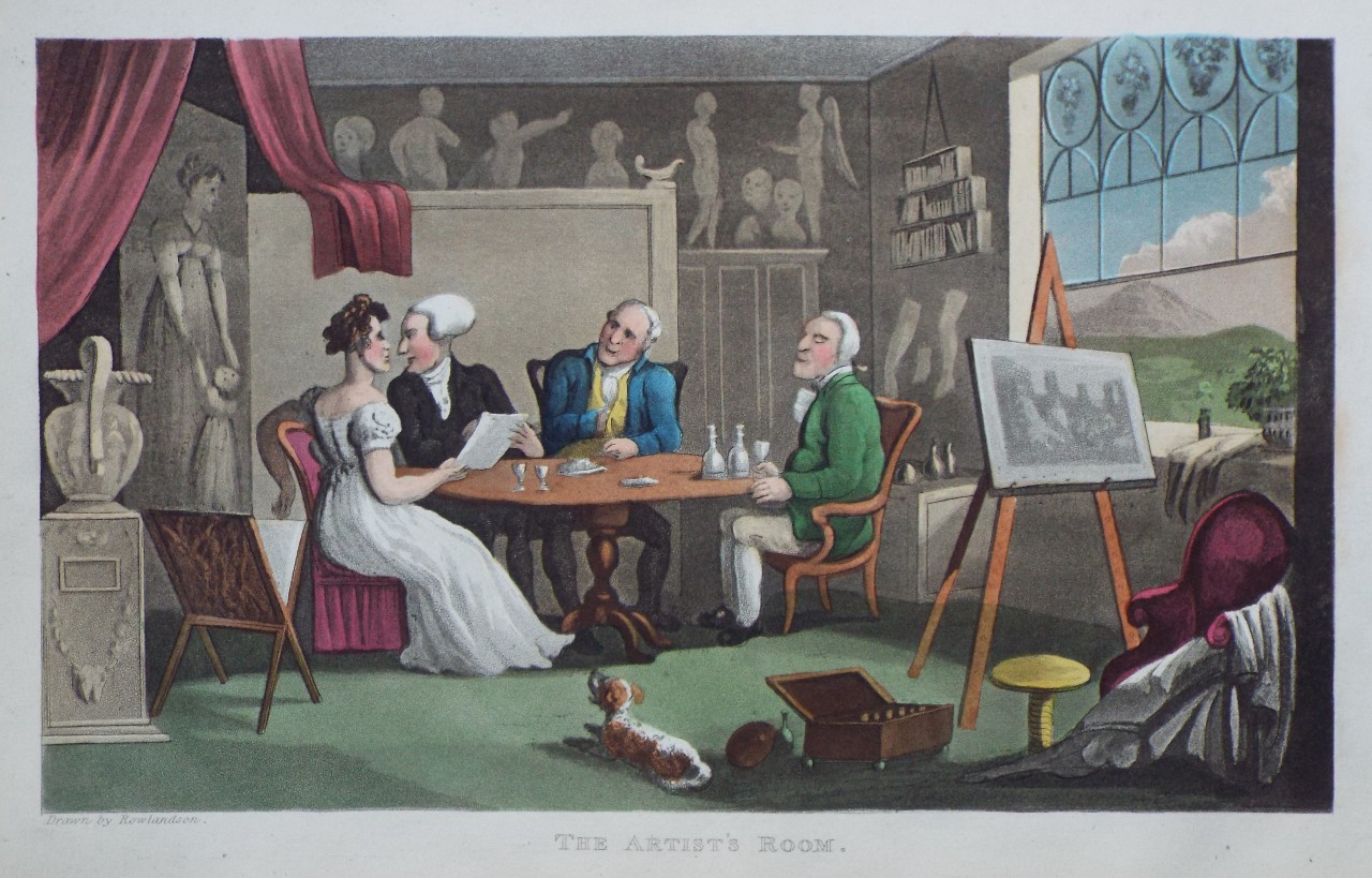 Aquatint - The Artist's Room. - Rowlandson