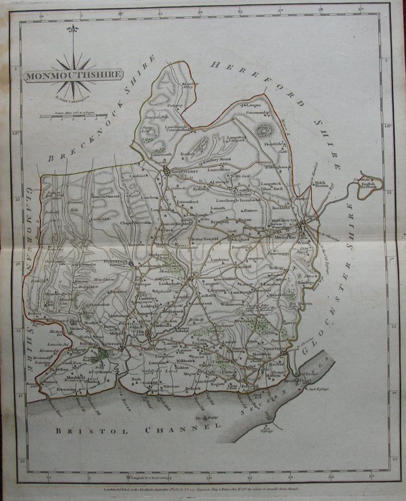 Map of Monmouthshire - Cary