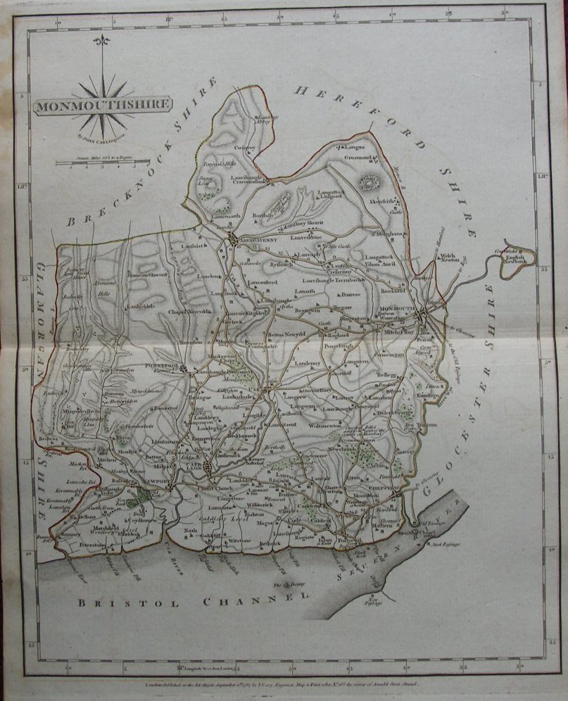 Map of Monmouthshire - Cary