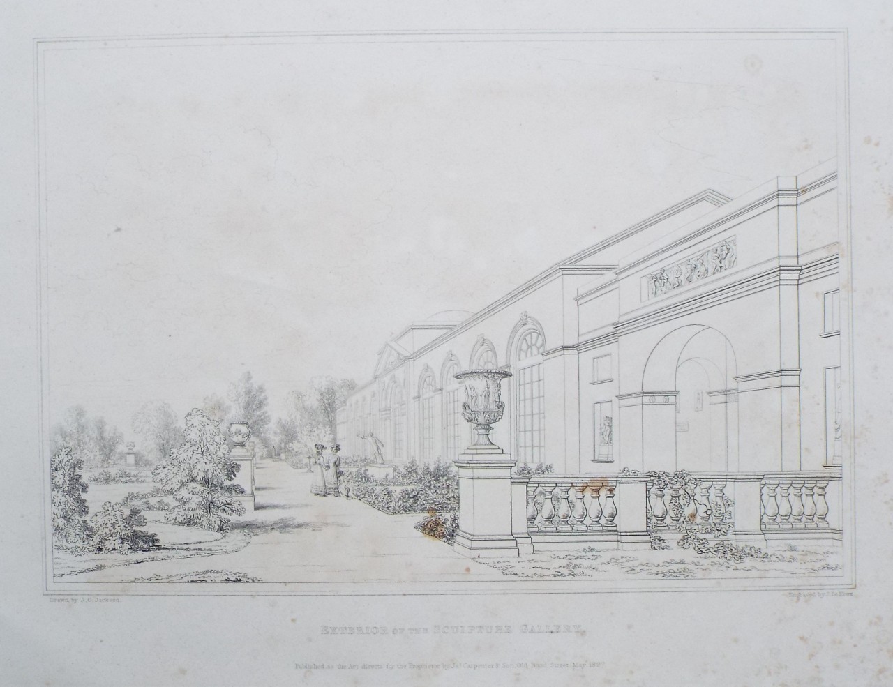 Print - Exterior of the Sculpture Gallery. - Le