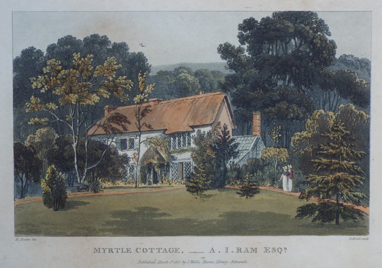 Aquatint - Myrtle Cottage, - A. I. Ram Esqr. - Havell