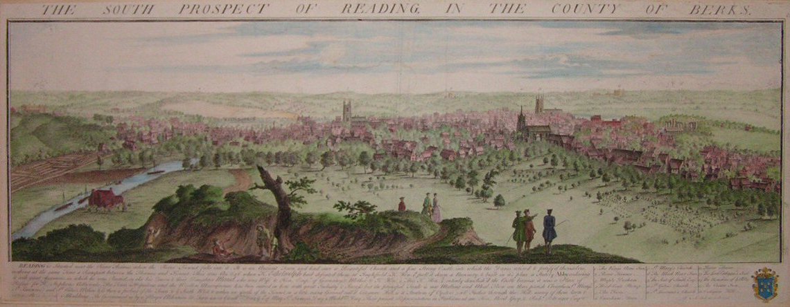 Print - The South Prospect of Reading in the County of Berks - Buck