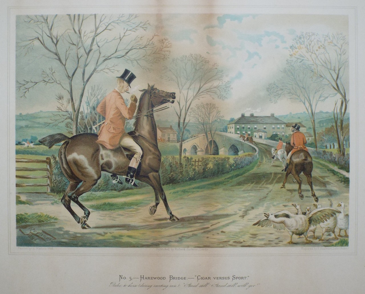 Chromo-lithograph - No. 5. - Harewood Bridge. - 