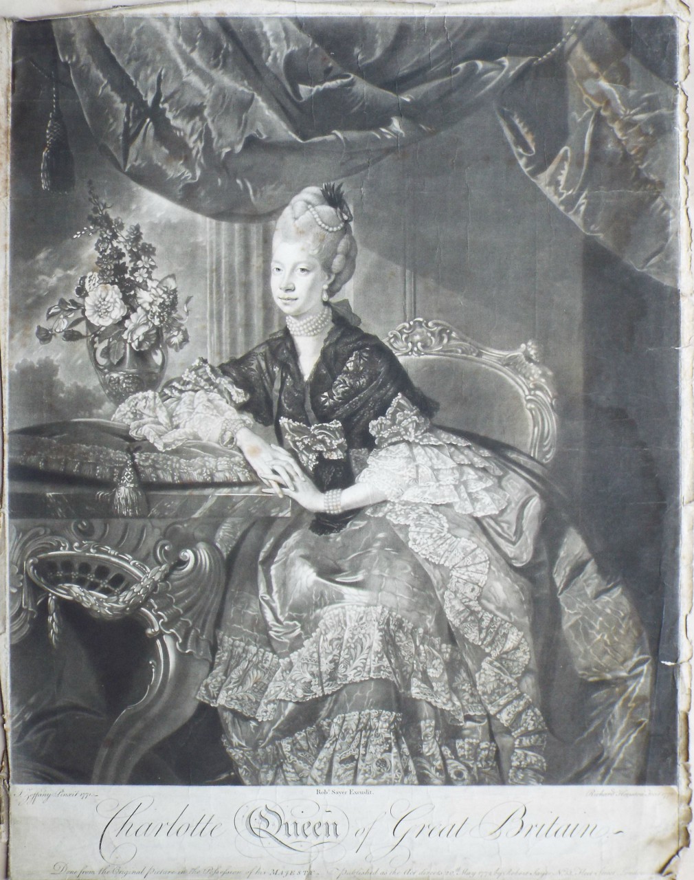 Mezzotint - Charlotte Queen of Great Britain. - Houston