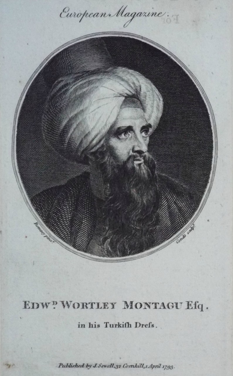 Print - Edwd. Wortley Montagu Esq. in his Turkish Dress. - 