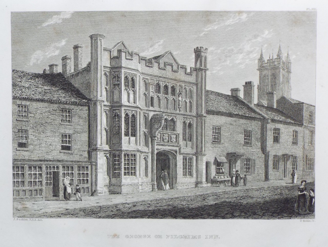 Print - The George or Pilgrims Inn. - Hollis