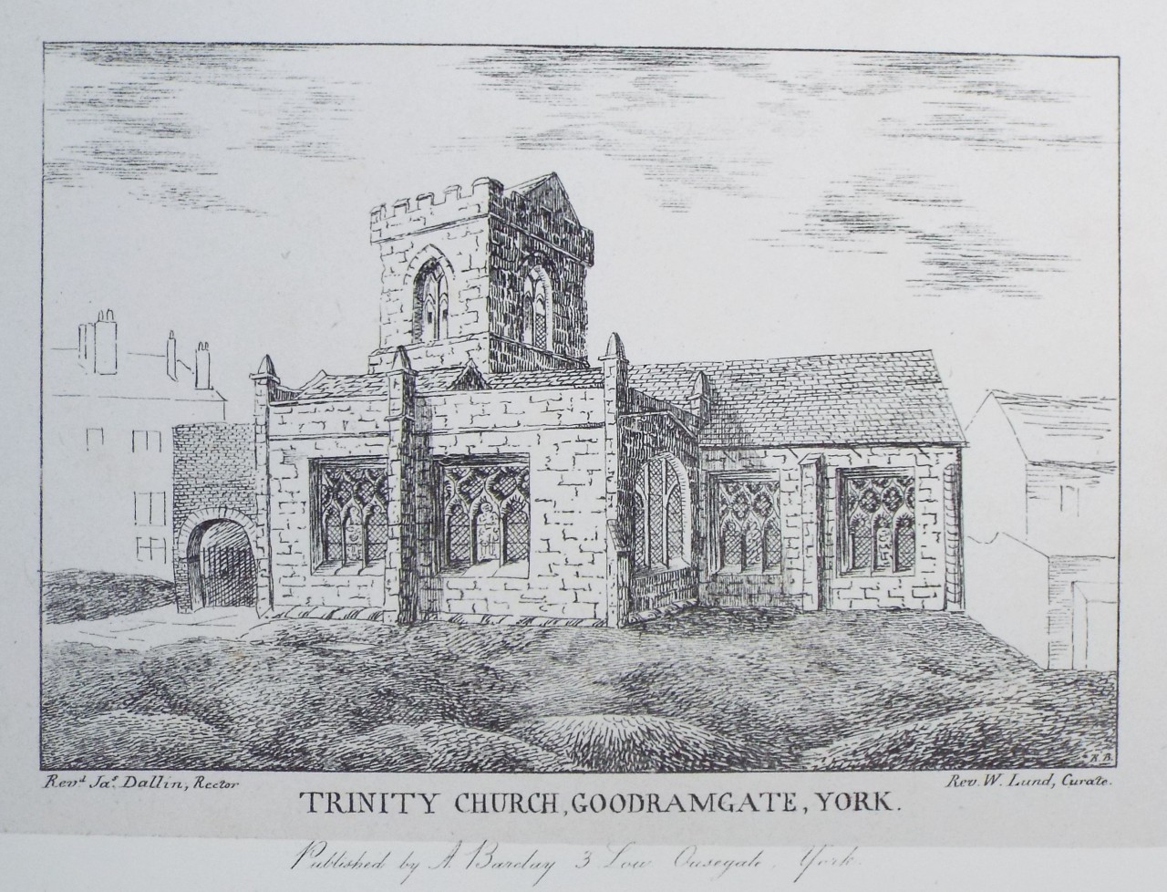 Lithograph - Trinity Church, Goodramgate, York.