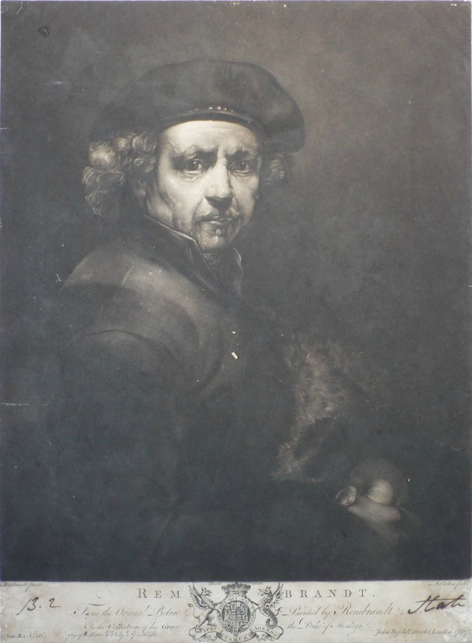 Mezzotint - Rembrandt. From the Original Picture Painted by Rembrandt; In the Collection of his Grace the Duke of Montagu. - Earlom