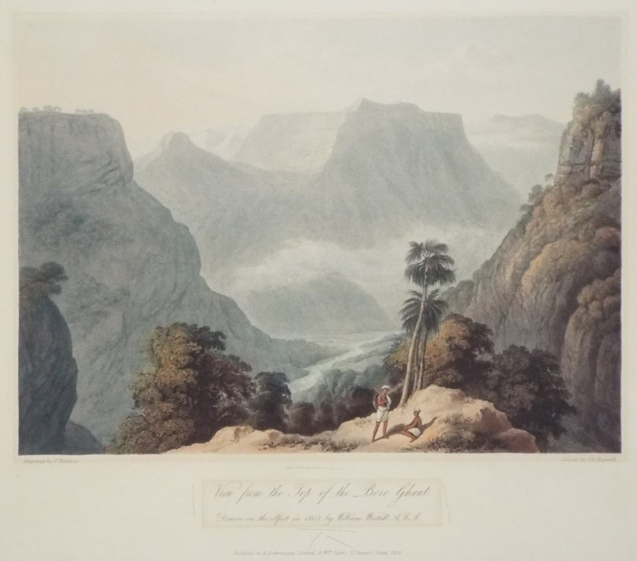 Aquatint - View from the Top of the Bore Ghaut. Drawn on the Spot in 1803, by William Westall A.R.A. - Fielding