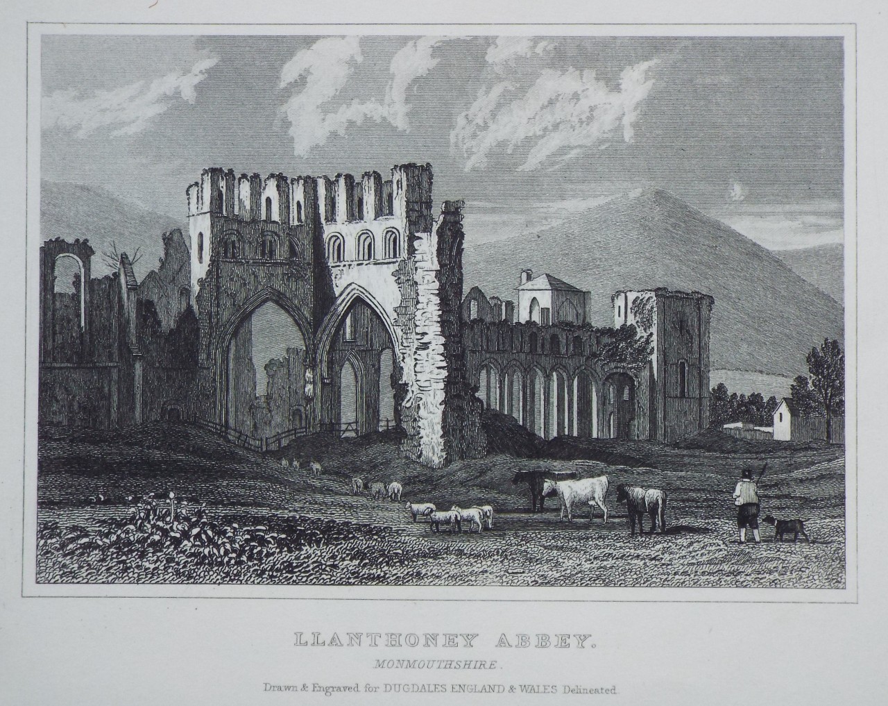 Print - Llanthoney Abbey. Monmouthshire.