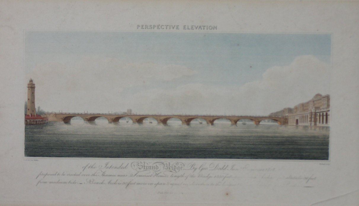 Print - Perspective Elevation of the Intended Strand Bridge etc - Bond