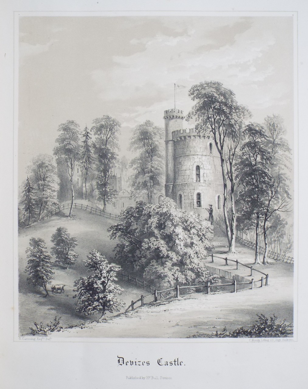 Lithograph - Devizes Castle.