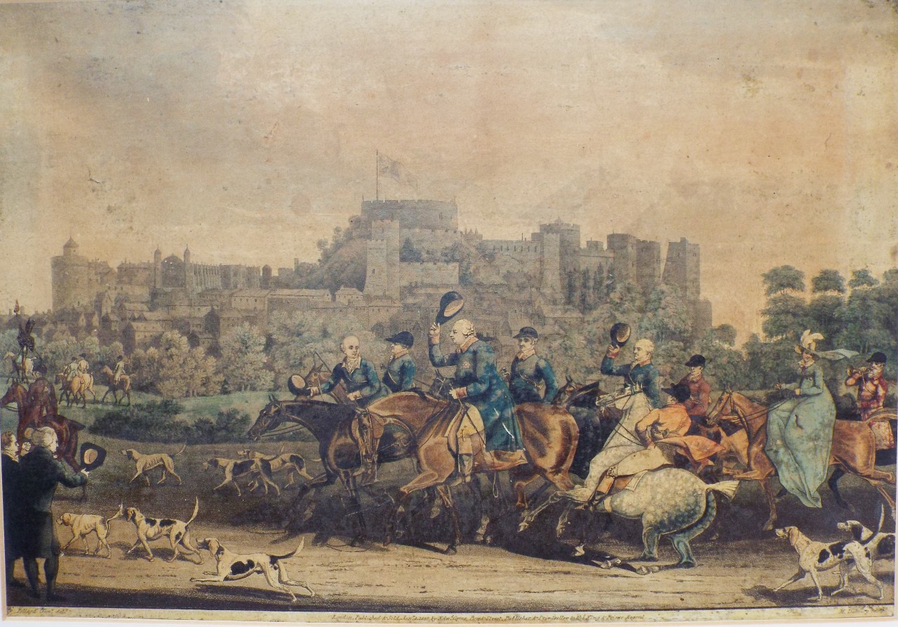 Aquatint - George III Returning from Hunting - Dubourg