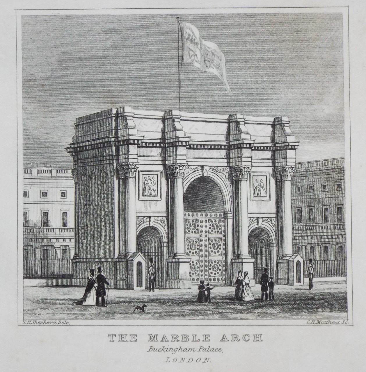 Print - The Marble Arch Buckingham Palace, London.