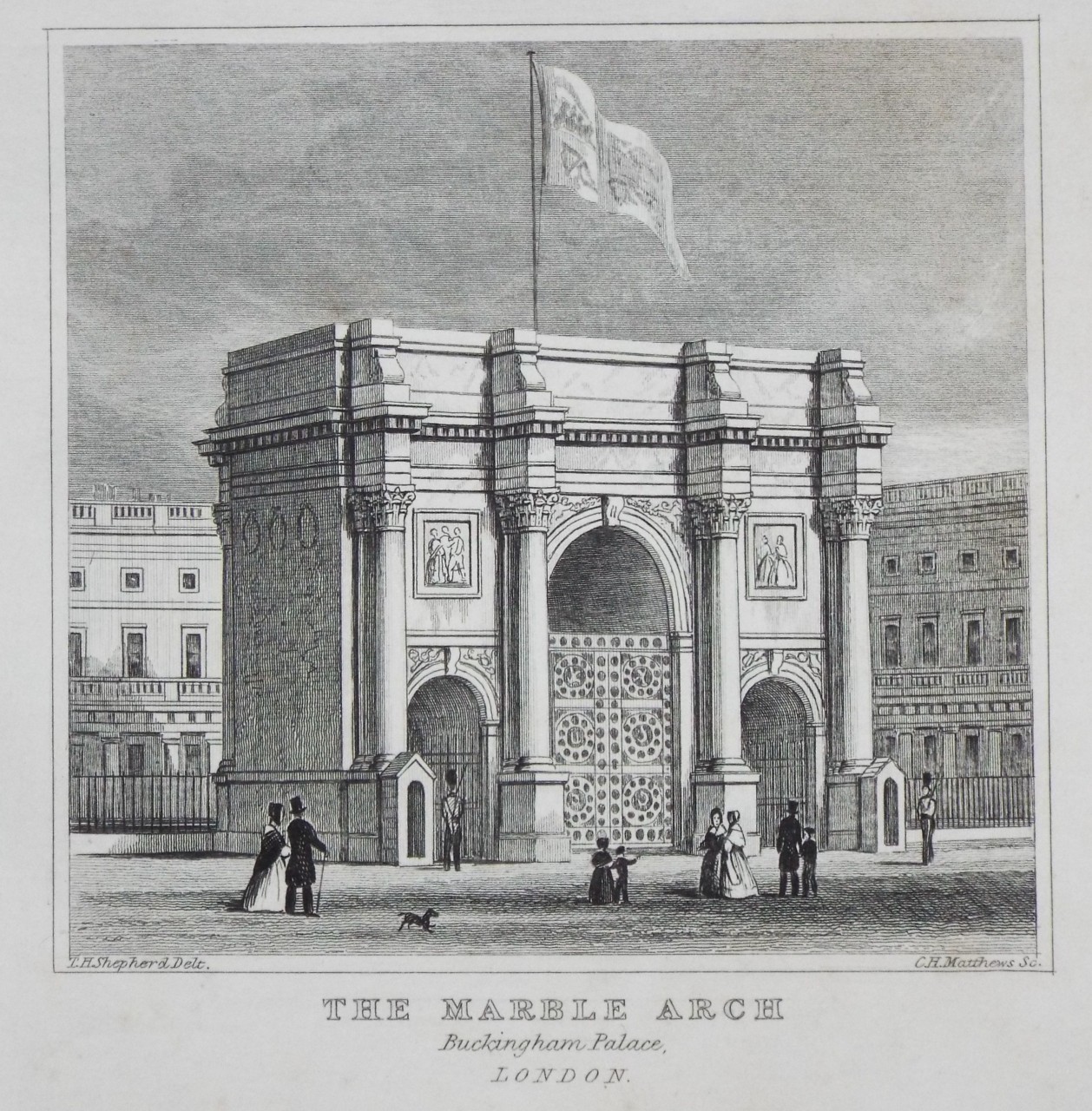 Print - The Marble Arch Buckingham Palace, London.