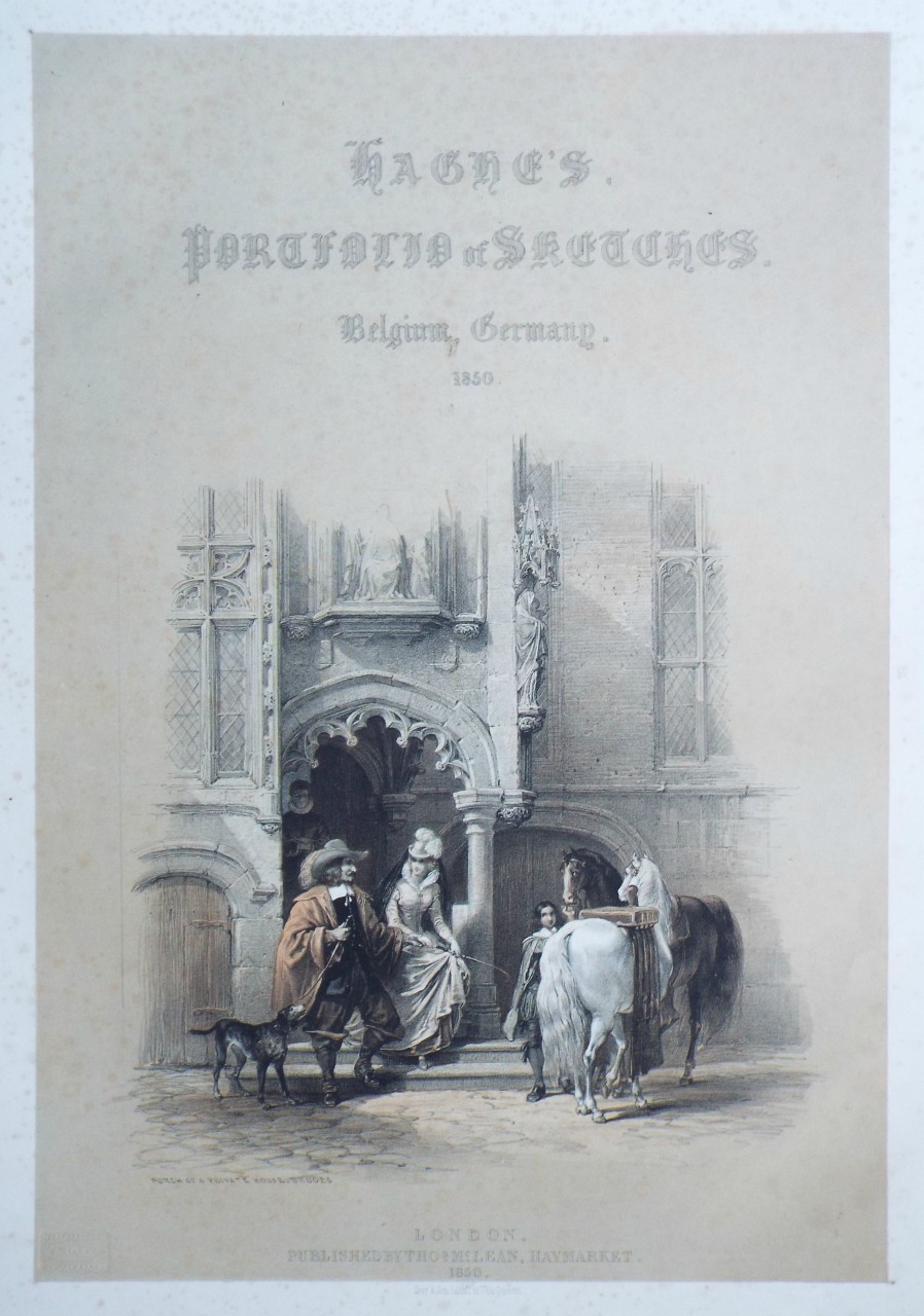 Lithograph - Porch of a Private House, Bruges. - Haghe