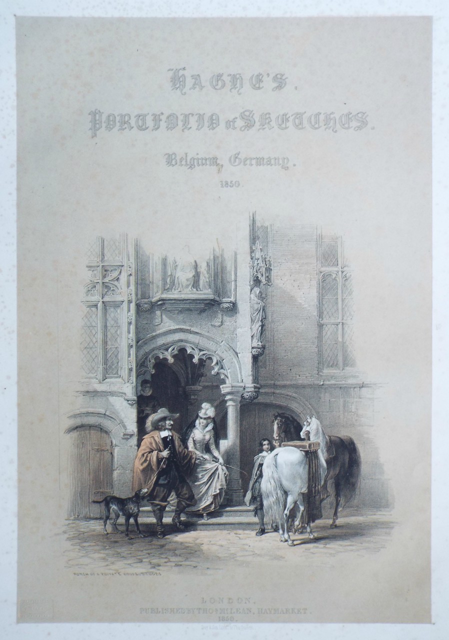 Lithograph - Porch of a Private House, Bruges. - Haghe
