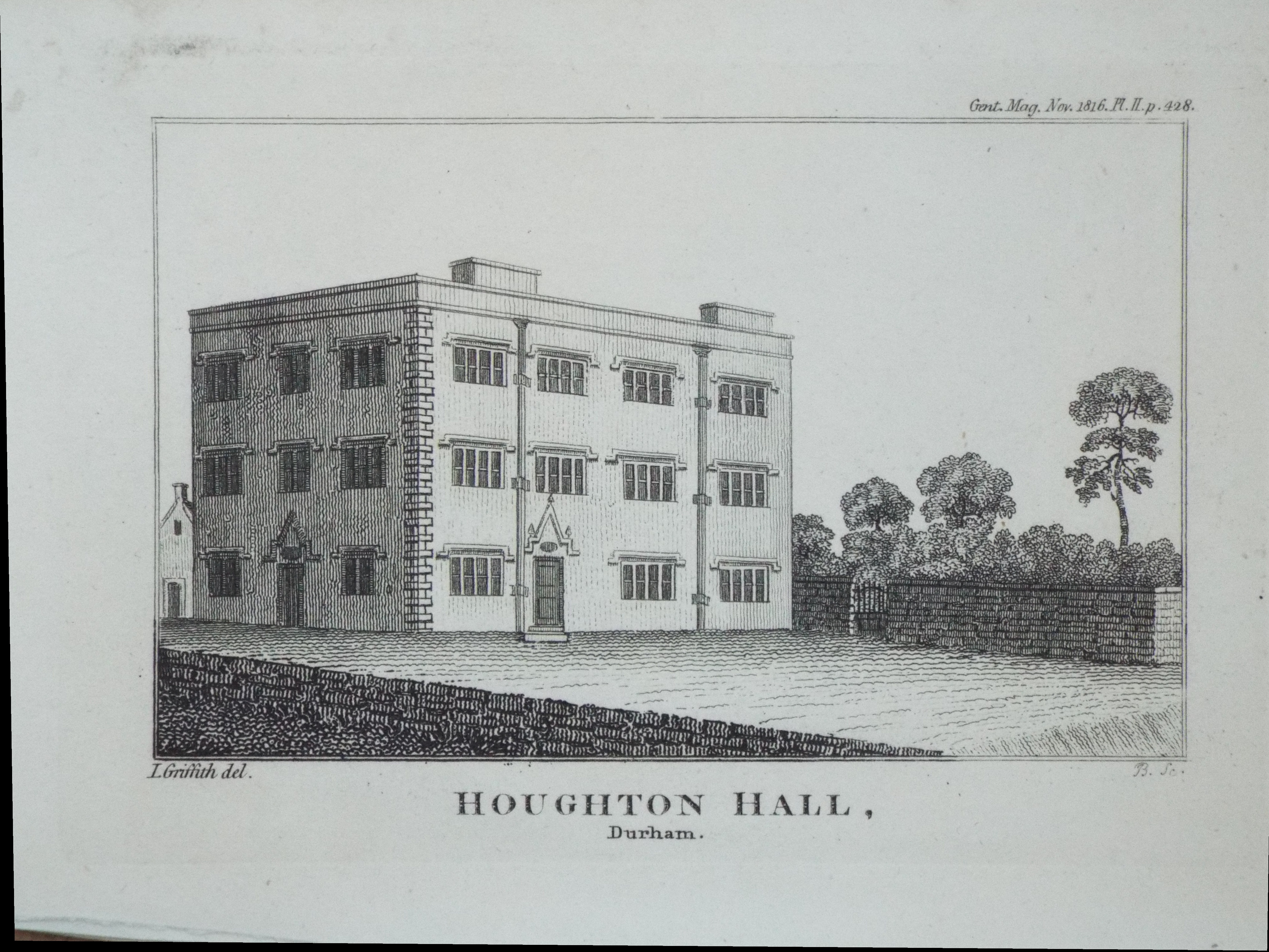 Print - Houghton Hall, Durham. - 