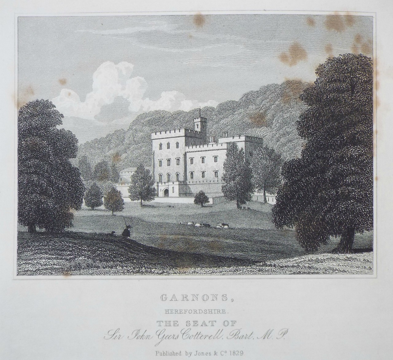 Print - Garnons, Herefordshire. The Seat of Sir John Geers Cotterell, Bart. M.P. - Taylor