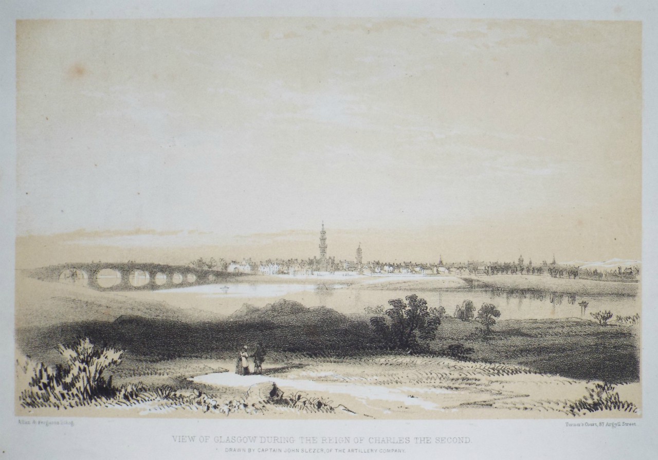 Lithograph - View of Glasgow during the Reign of Charles the Second. - Allan