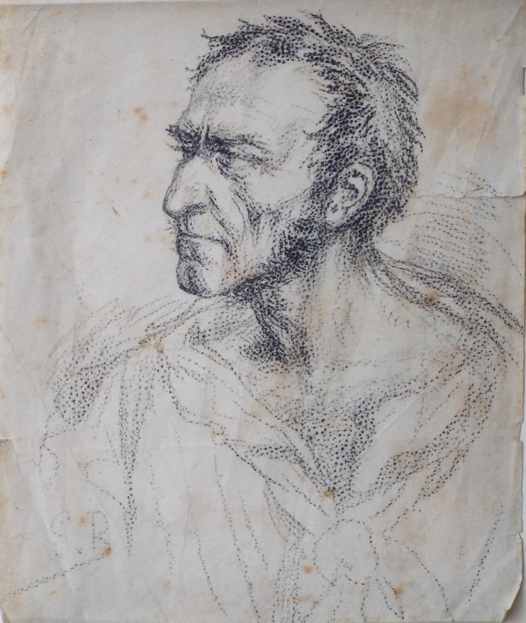 Lithograph - Portrait of an unidentified man