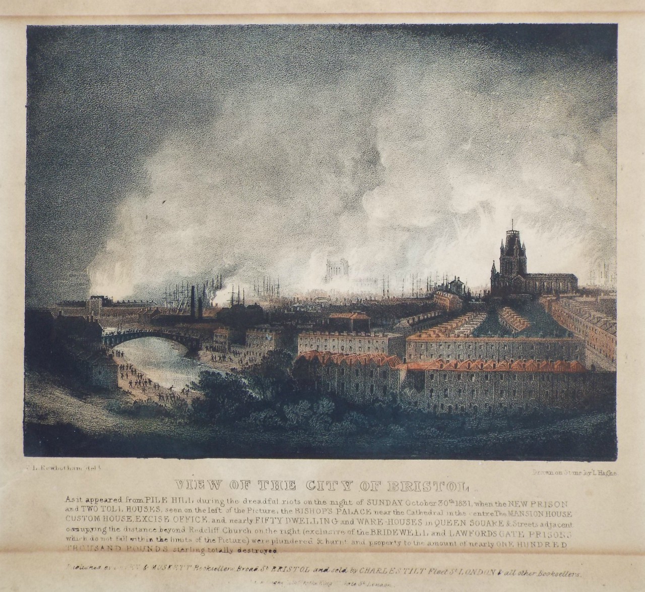 Lithograph - View of the City of Bristol  - Haghe