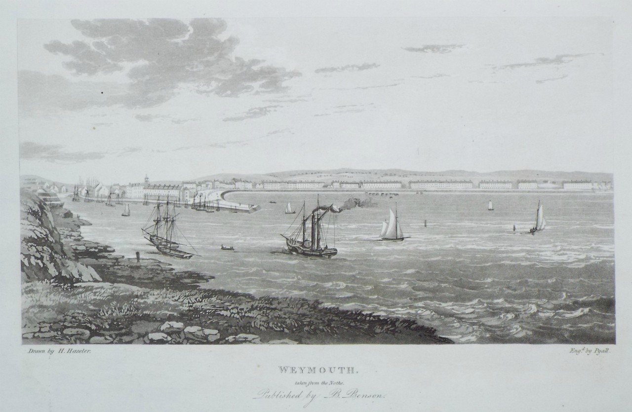 Aquatint - Weymouth. taken from the Nothe. - 