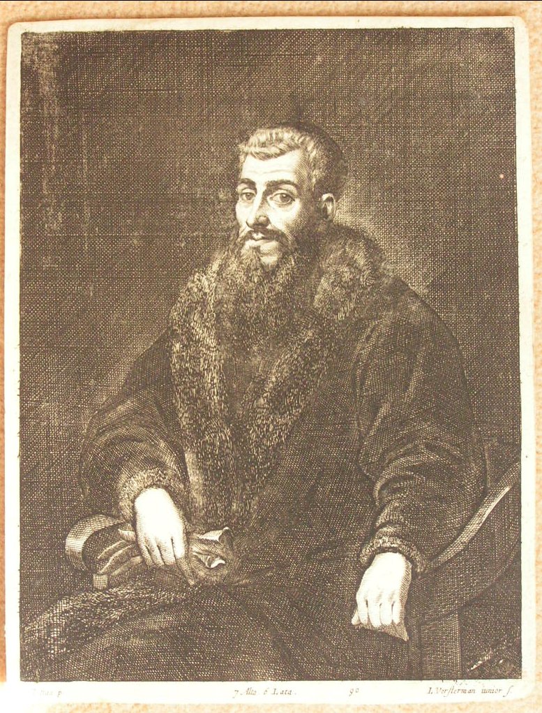 Etching - (Seated man with beard and fur collar) - Vorsterman