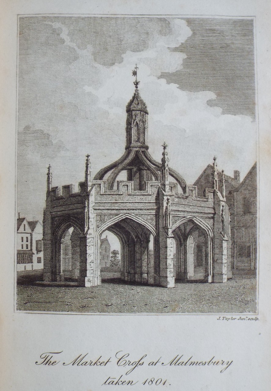 Print - The Market Cross at Malmesbury taken 1801 - Taylor