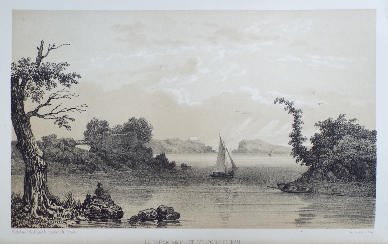 Lithograph - La Chene Vert et le Port St. Jean. - 