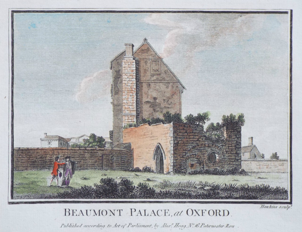 Print - Beaumont Palace, at Oxford. - 