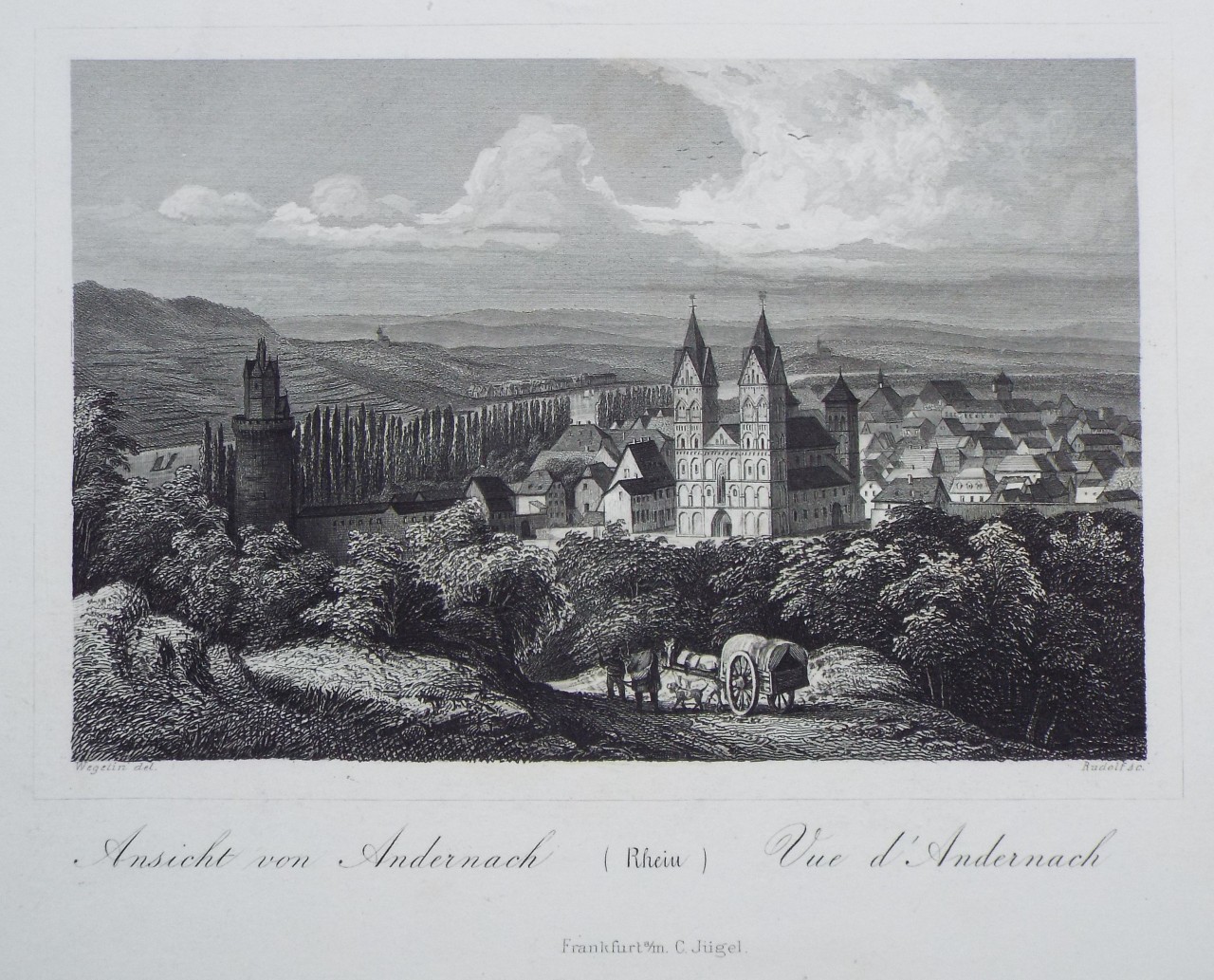 Print - Ansicht von Andernach (Rhein) Vue d' Andernach - 