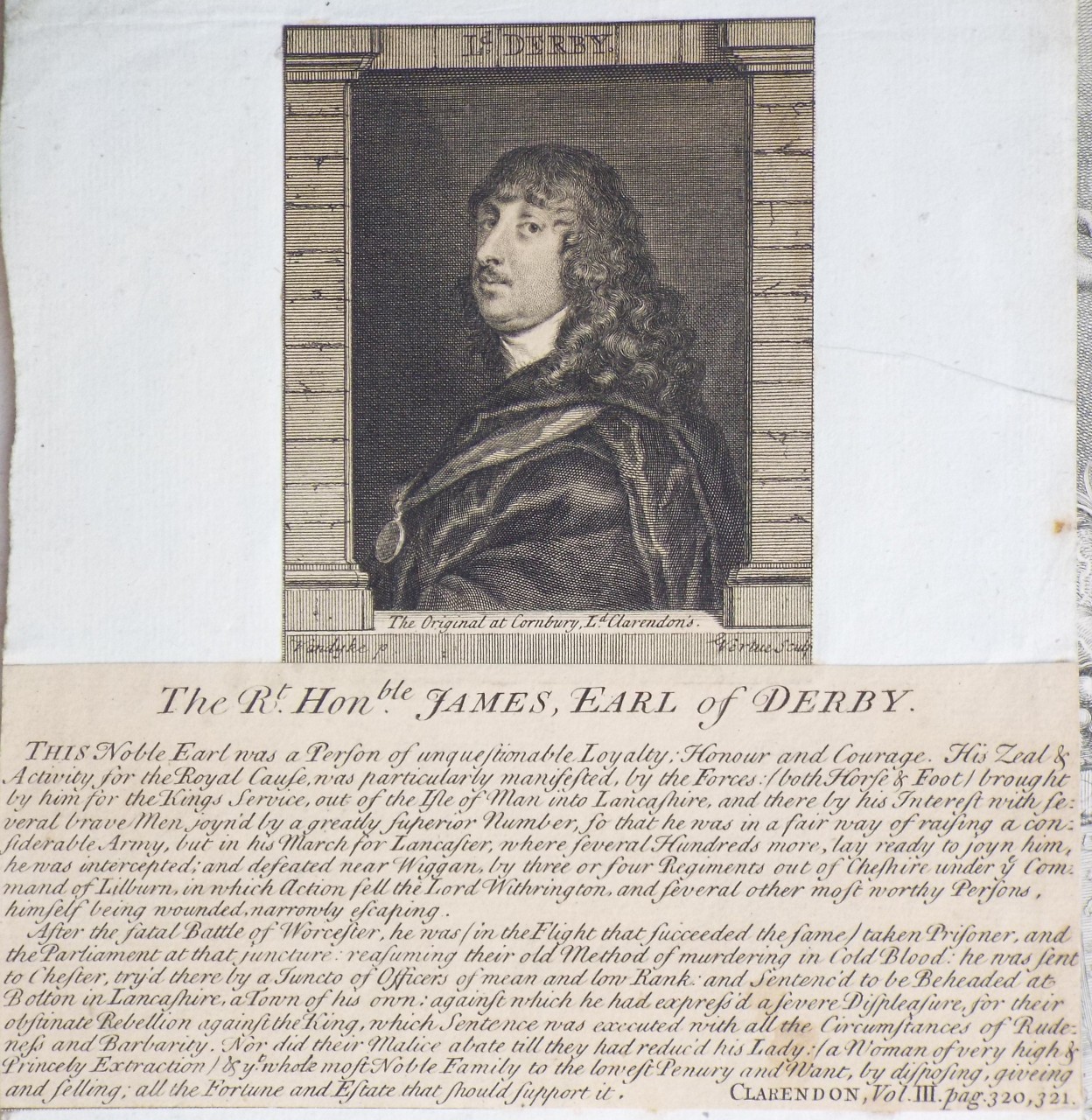 Print - Ld. Derby. The Original at Cornbury, Ld. Clarendon's. - 