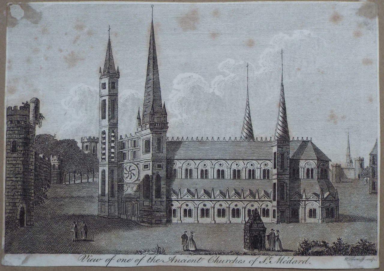 Print - View of one of the Ancient Churches of St. Medard. - Thomas